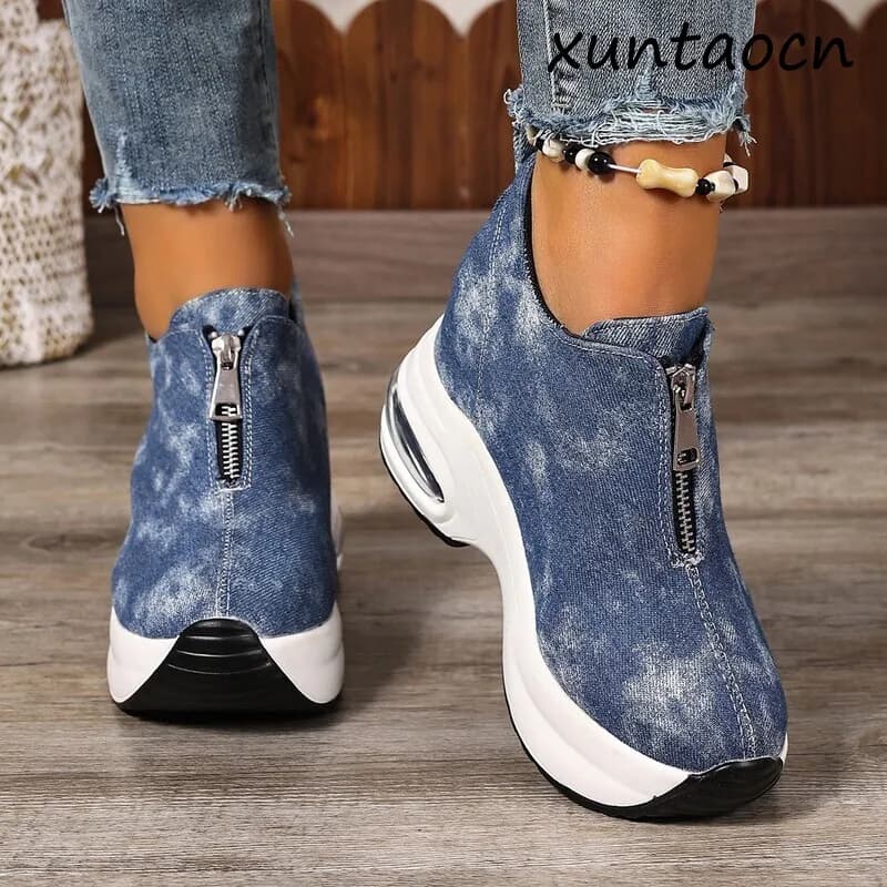 Sneakers da Donna Antiscivolo con Zeppa, Scarpe Casual Slip-on Vulcanizzate da Donna, Zapatos De Mujer 2026