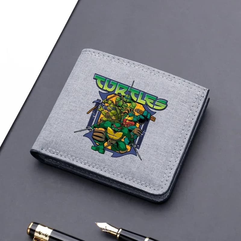 Portafoglio Teenage Mutant Ninja Turtles per uomo e donna, portafogli stampati con motivi di animazione a cartoni animati, borse portatili per esterni, regali di compleanno