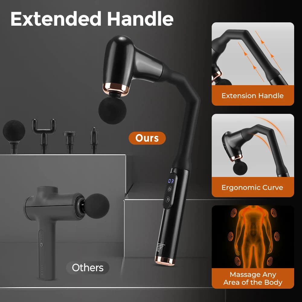 Electric stripper with extended handle Portable massage gun U-shaped massage hammer Shoulder neck Massage massager Back relax muscle