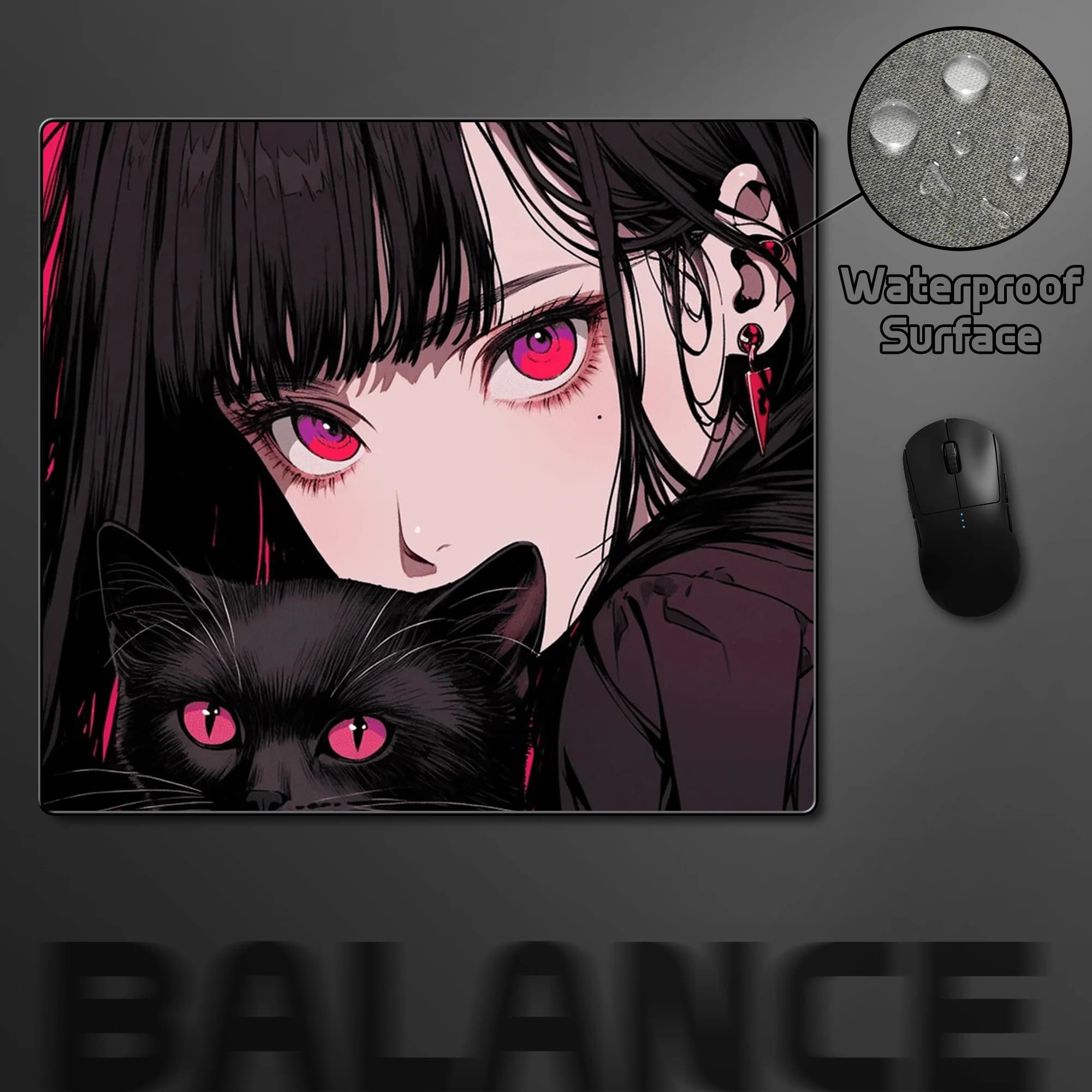 45*40 cm Gaming Mousepad Superficie ultrafine Gatto Anime Girl Superficie impermeabile Mouse Pad Computer portatile Tastiera antiscivolo Tappetino da scrivania