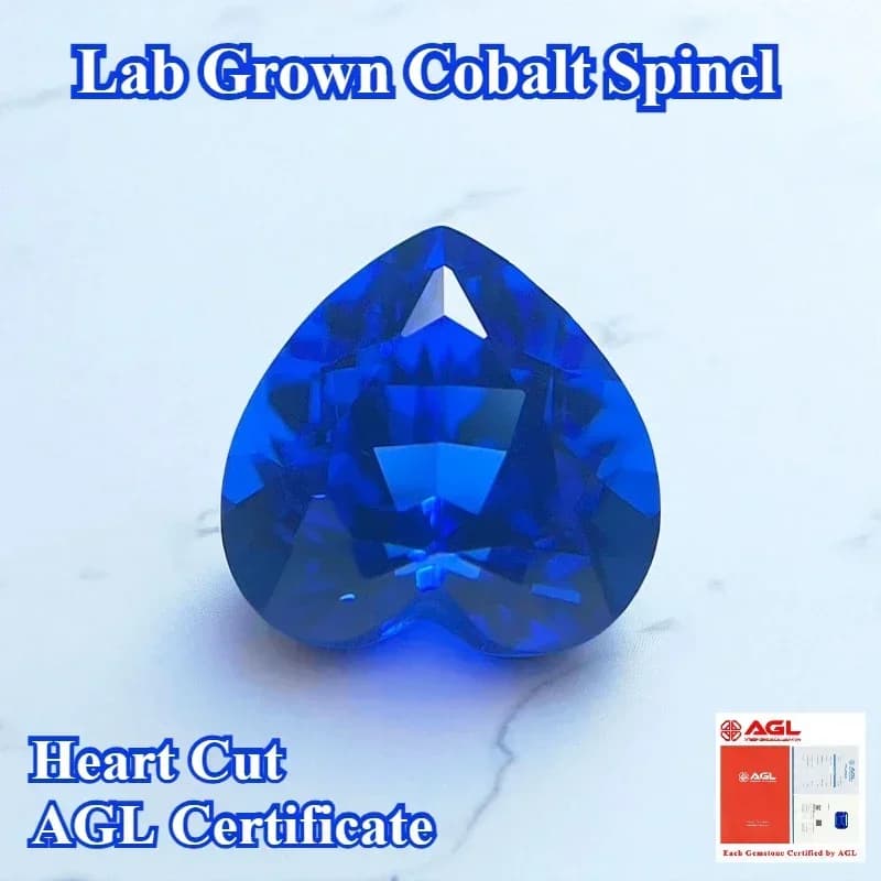Top Lab Grown Cobalt Spinel Heart Cut Gemstone For DIY Ring Necklace Earrings Main Materials Selectable AGL Certificate