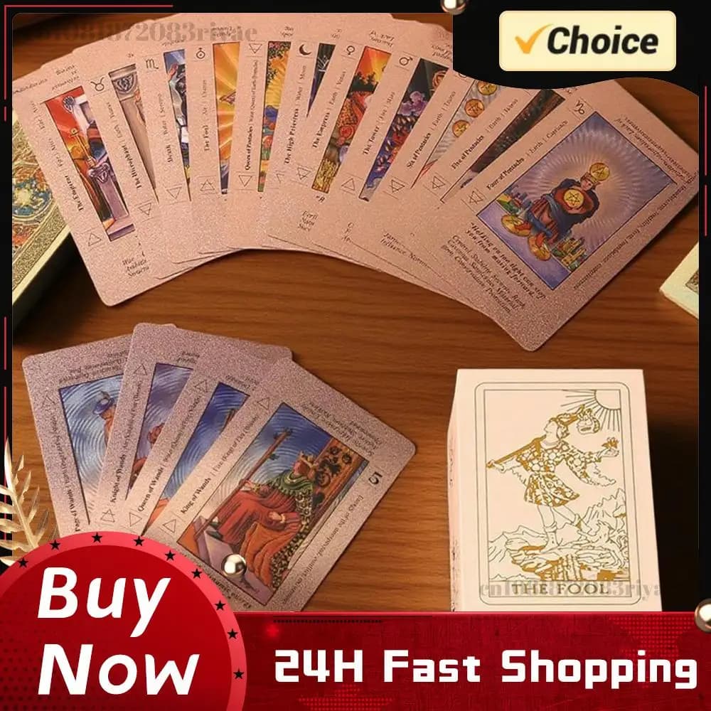 Set di 78 Carte dei Tarocchi Classiche con Libro Guida, Impermeabili, per Principianti e Professionisti