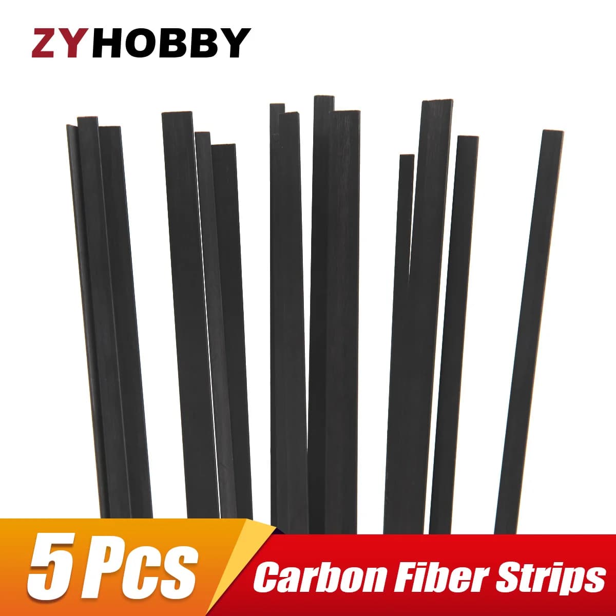 5 strisce in fibra di carbonio da 500 mm, fogli di carbonio leggeri per modello RC