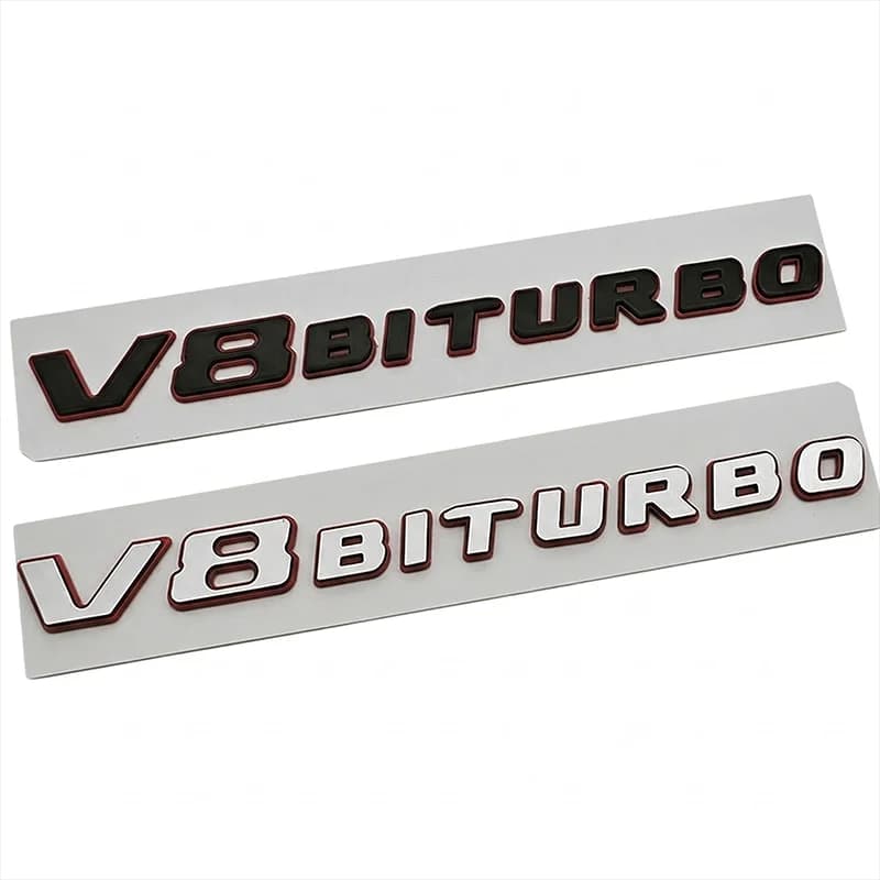 Emblema 3D V8 BITURBO, Adesivo per Parafango Laterale Auto, per Mercedes W204 W205 C63 W212 W213 E63 G63, Accessori Decorativi per Auto