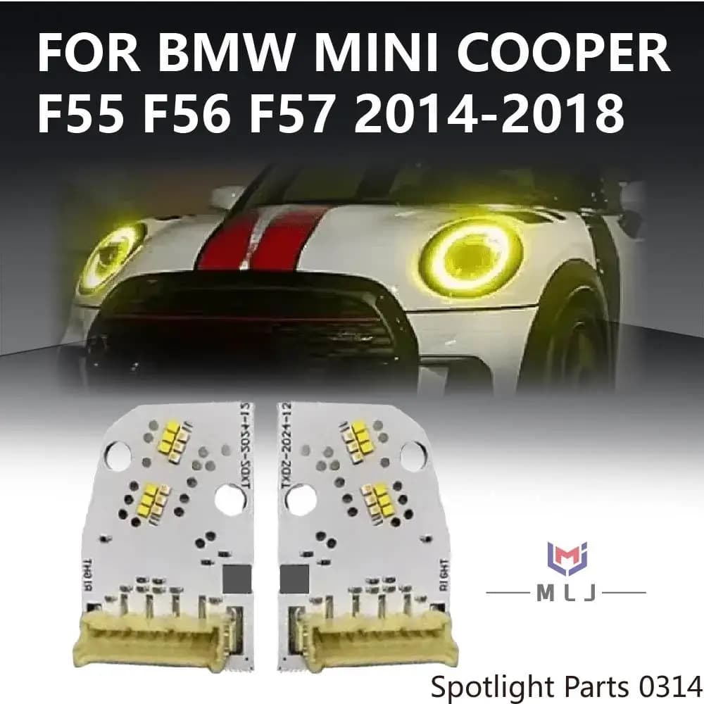 Per BMW Mini Cooper F55 F56 F57 2014-2018, Chip LED Angel Eye, Faro con DRL Giallo, Scheda 63118737591 63118737592, Accessori Auto