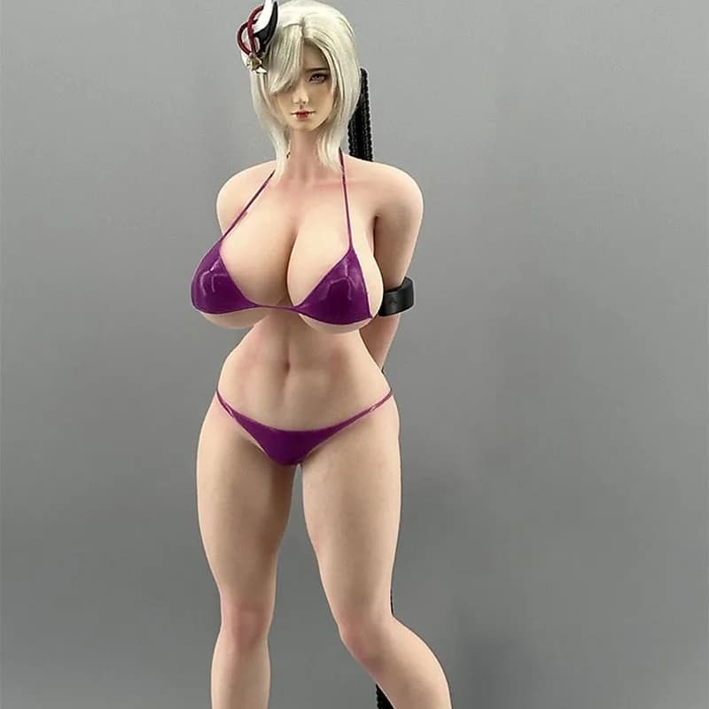 PawPawDoll DK001A 1/6 Anime Girl con Seno Grande, Corpo Senza Cuciture 26.5cm, Trucco, Silicone Platino, Action Figure Femminile Soldato