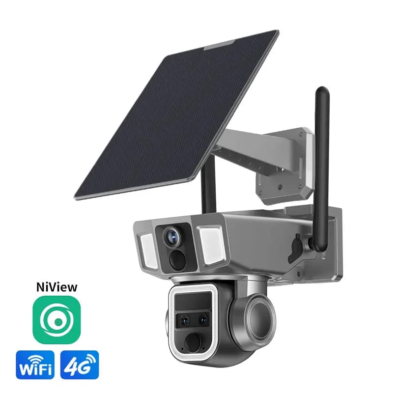 6MP Tripla Obiettivo 20X Zoom Proiettore Energia Solare Wireless PTZ 4G/IP Telecamera AI Rilevazione Umanoide Sicurezza Domestica CCTV Baby Monitor
