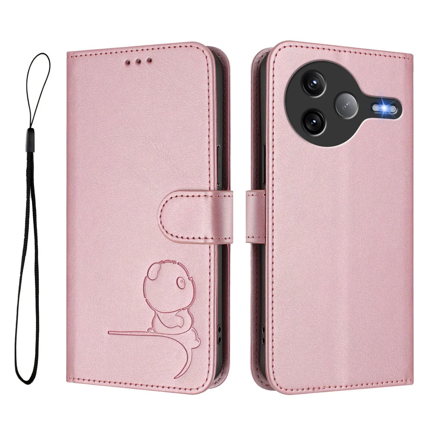 Custodia a Portafoglio in Pelle con Design Panda Carino per Xiaomi Poco F8 Ultra F8 Pro F7 Ultra F7 Pro F6 Pro F5 Pro F3