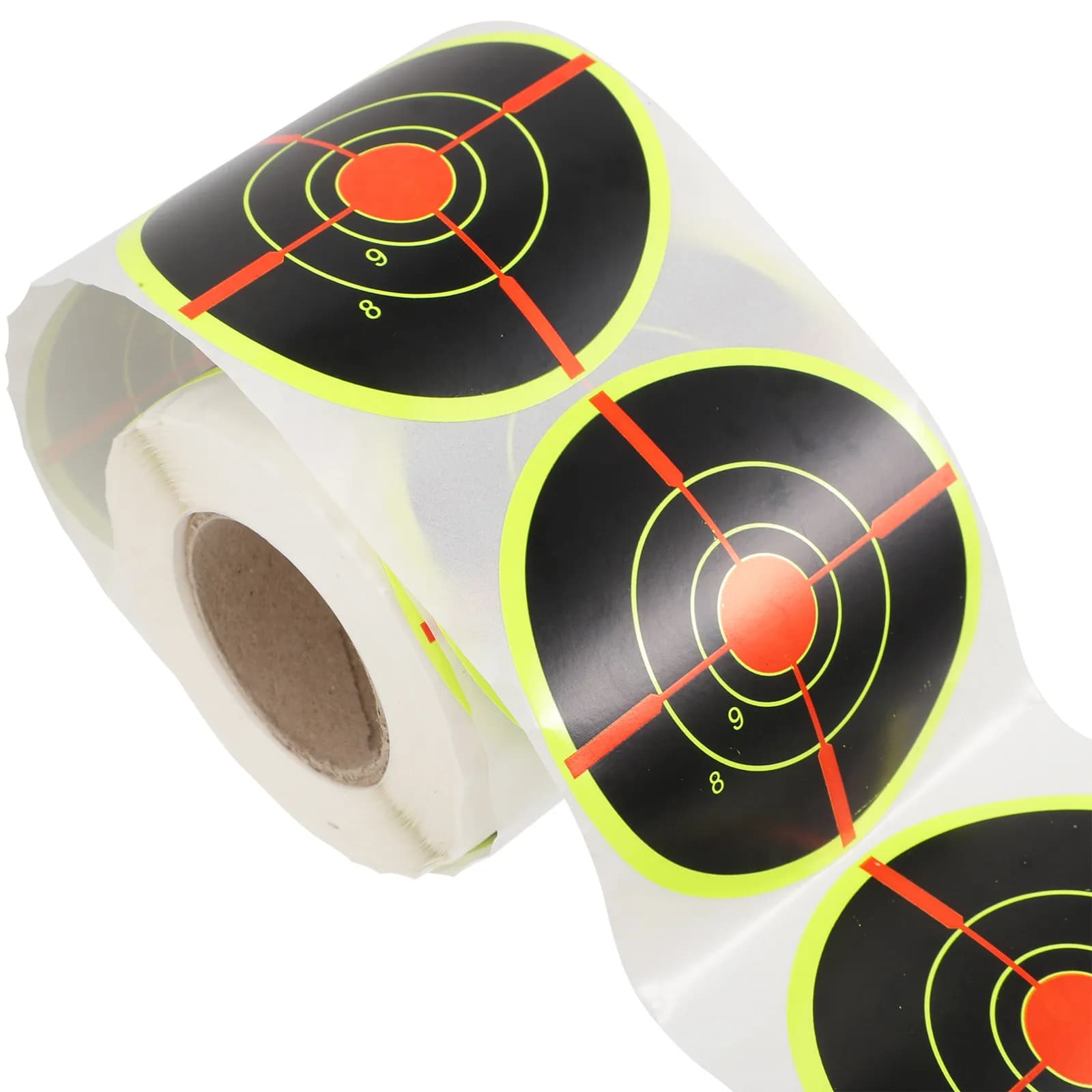 1 Roll Portable Target Pasters Self-Adhesive Target Stickers Sports Labels Fluorescent Shooting Training Round Sticker Archery