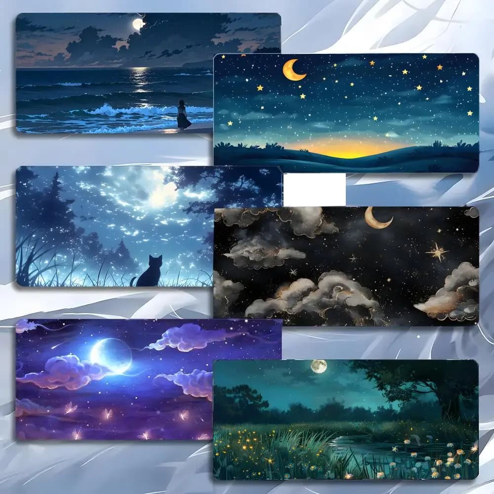 Dreamy M-Moonlights Mouse Pad Mousepad Large Gaming LockEdge Thickened PC Table Desk Mat