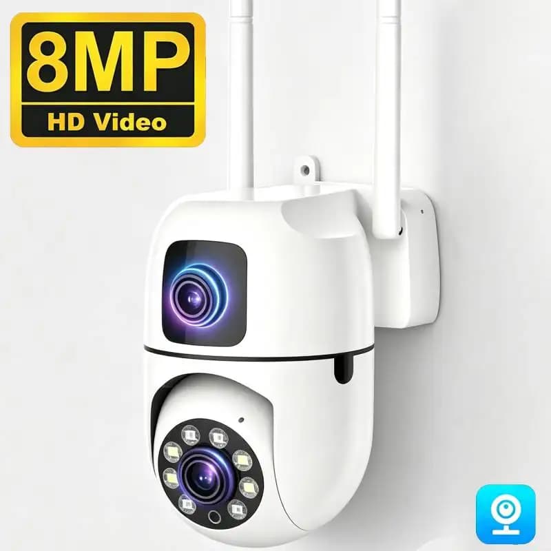 Home Camera HD 8MP Baby WIFI Camera Dual Lens Indoor Mobile Tracking Night Vision Camera PTZ Two-way Intercom Pet Cameras V38pro