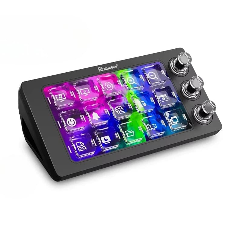 Nuova Console Desktop Mirabox M3 Visual, Stream Deck Creativa, Tastierino Magnetico Trasparente Personalizzabile con Macro