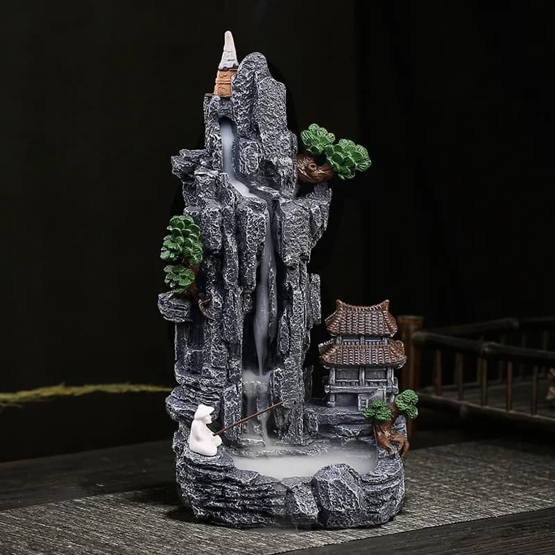 1pc Cascata Riflusso Bruciatore di Incenso Zen Sala Da Tè Decorazione Micro Paesaggio Porta Bastone di Incenso Posacenere (Senza Incenso)