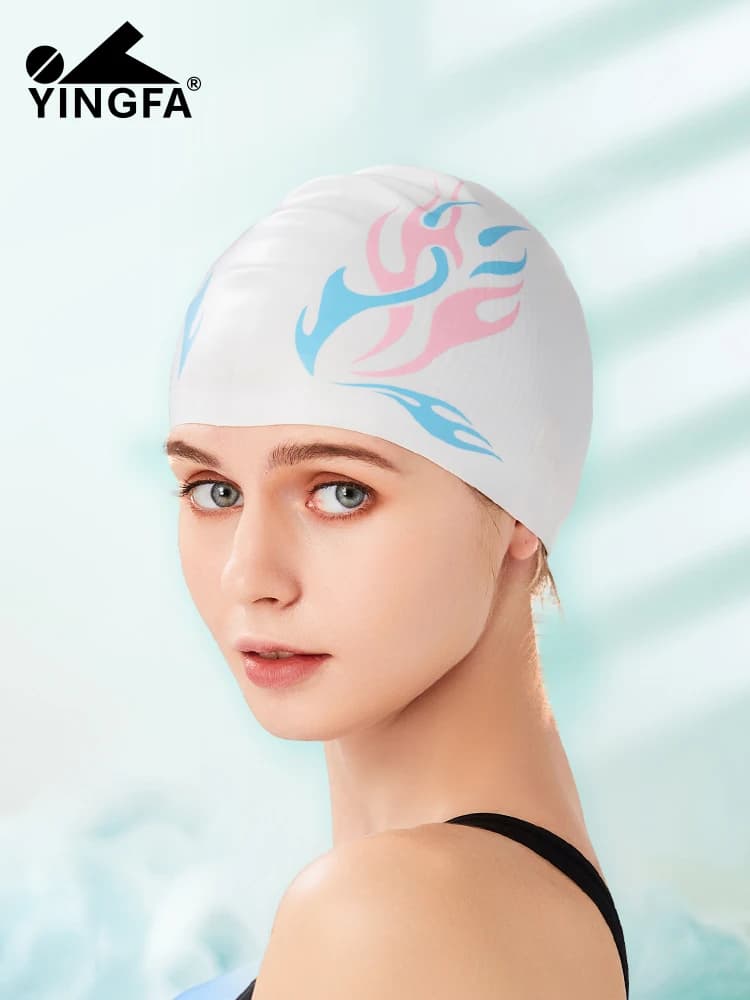 YingFa 2024 new arrival printed headphone swimming headphones from adult swimming elastic for women waterproof protect ears bathroom headset for long hair