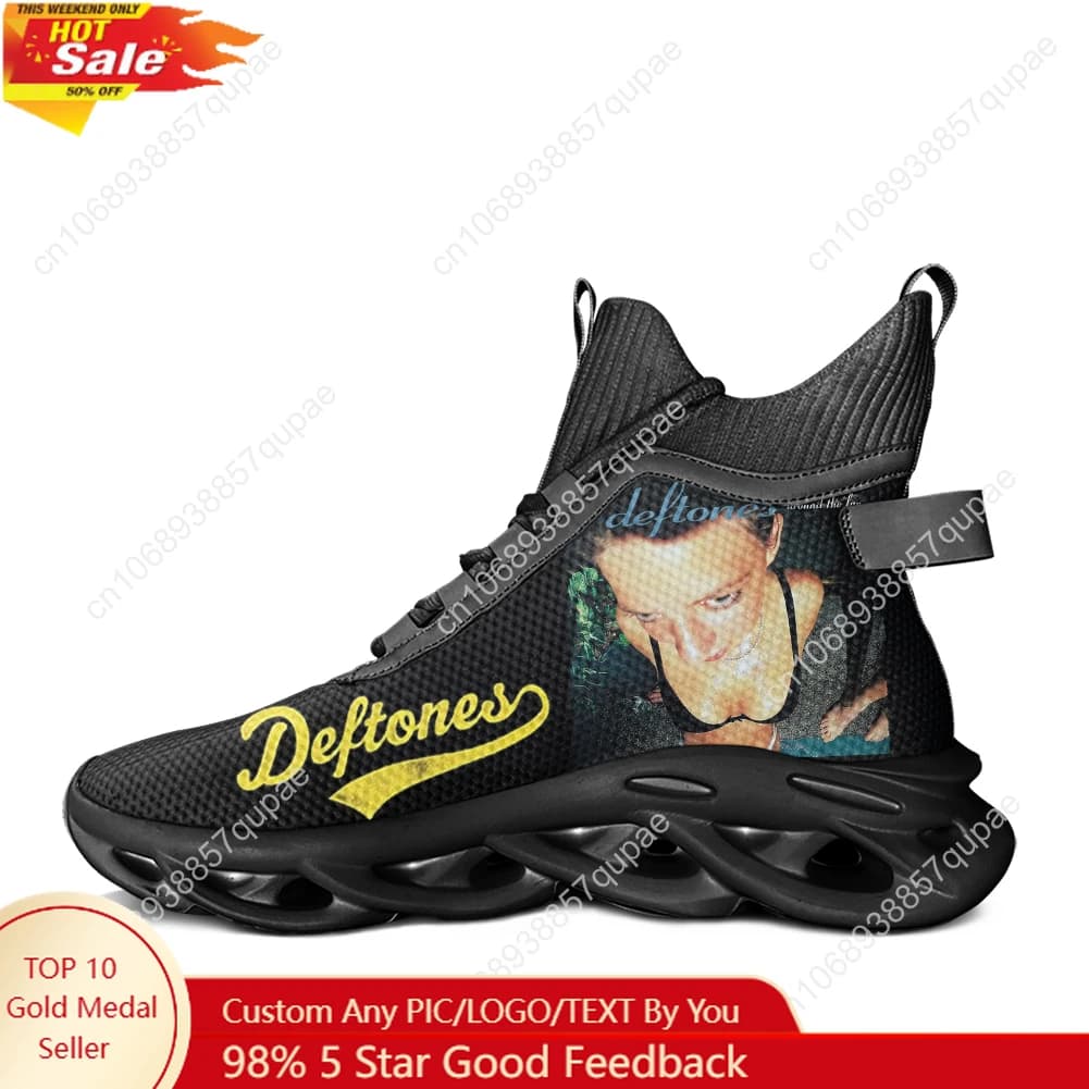 Deftones Metal Rock band High Top Flats Sneakers Uomo Donna Sport Escursionismo Scarpe da viaggio Scarpe da corsa Scarpe personalizzate