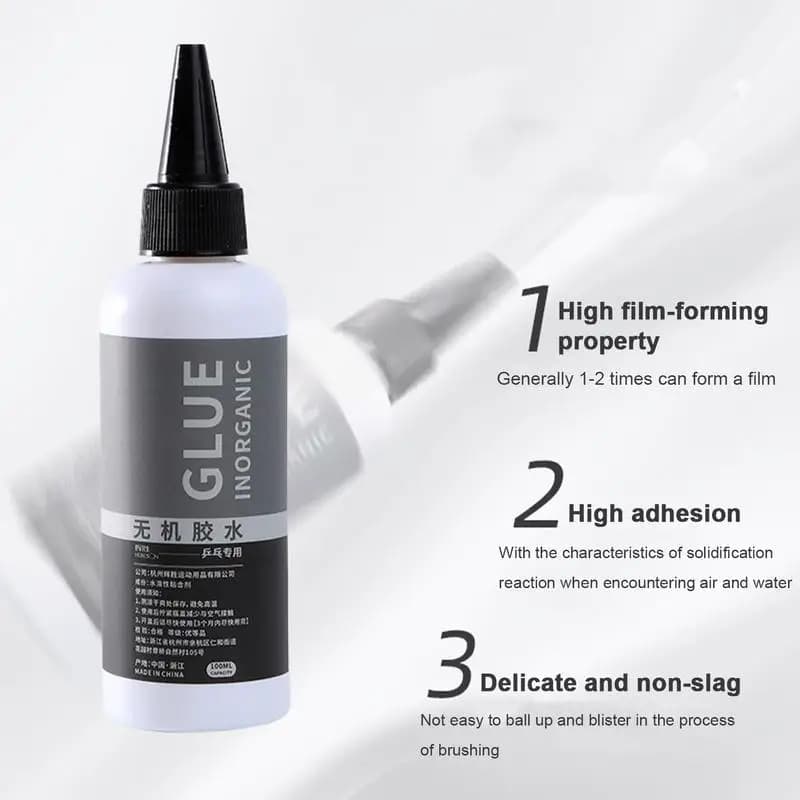 100ML Adesivo in gomma per racchetta da ping pong Riprese veloci Colla professionale in gomma organica a base d'acqua Colla per paddle da ping pong