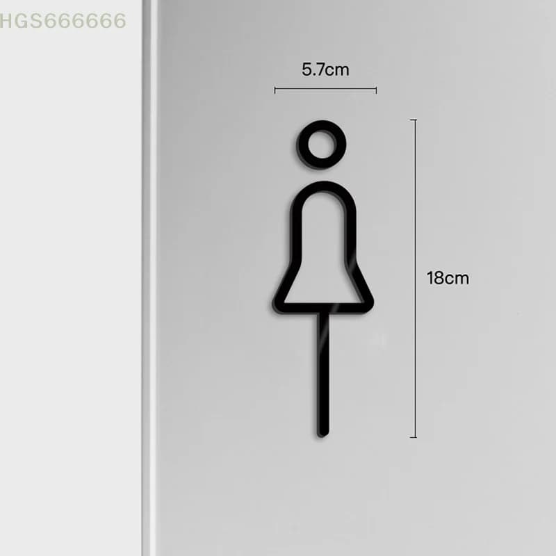 Etichetta adesiva da parete color oro nero Supporto per WC Scheda segnaletica Targa per WC Porta del bagno in ottone