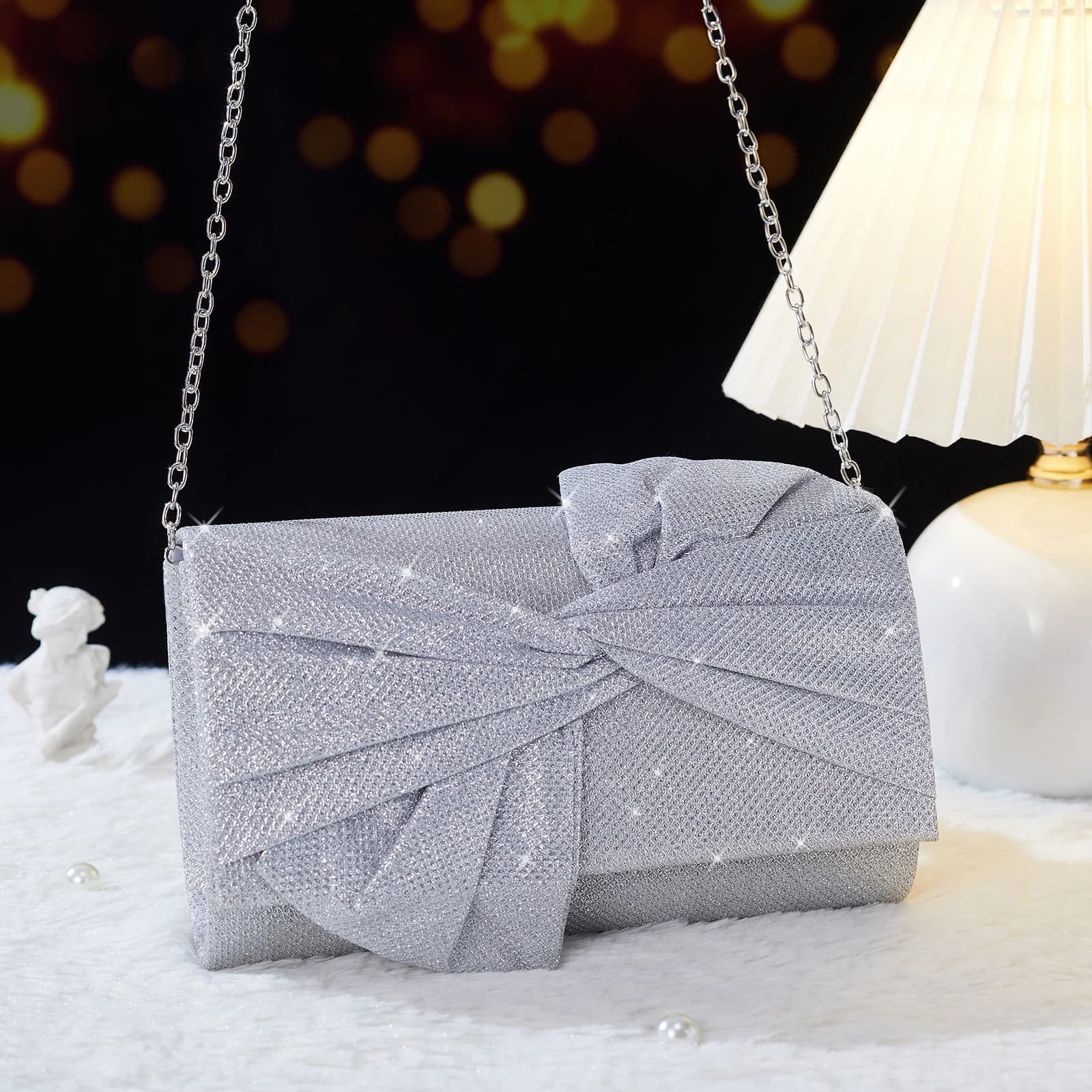 Sweet evening clutch with bow for woman, formal bag, dinner bag, evening clutch for wedding, wedding bag, wedding bag, party, banquet