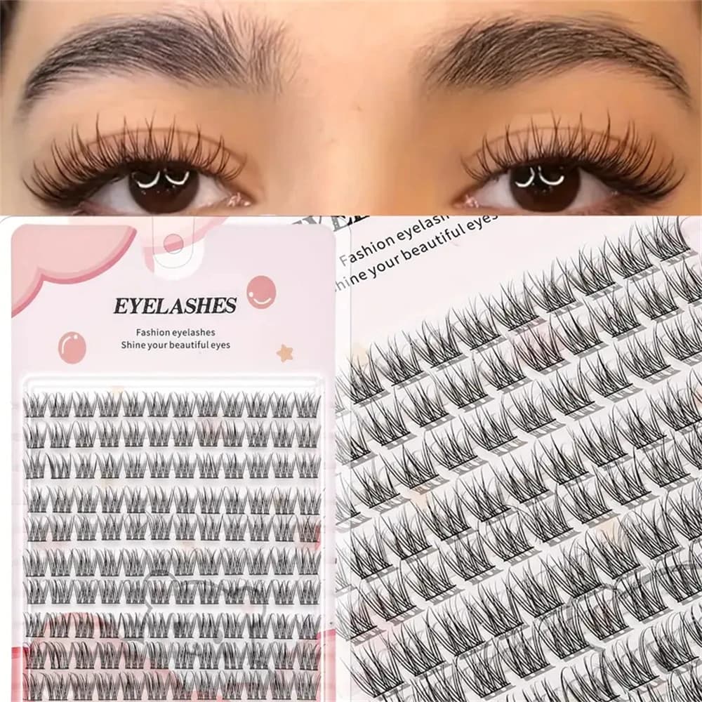 120 pieces of fake eyelashes, natural appearance in cartoon style, dense and soft, crossed design for realistic bundles, ideal for beginners