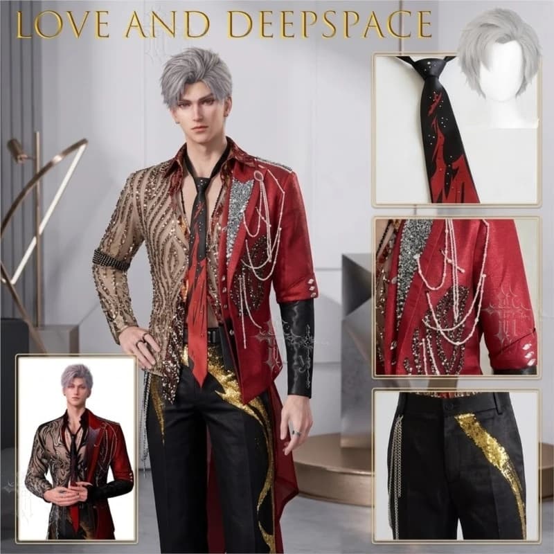 Sylus Love and Deepspace Qin Che Improvised Exile Stage Costume Performance Outfit Anime Game Character Sets Party Prom Blazer