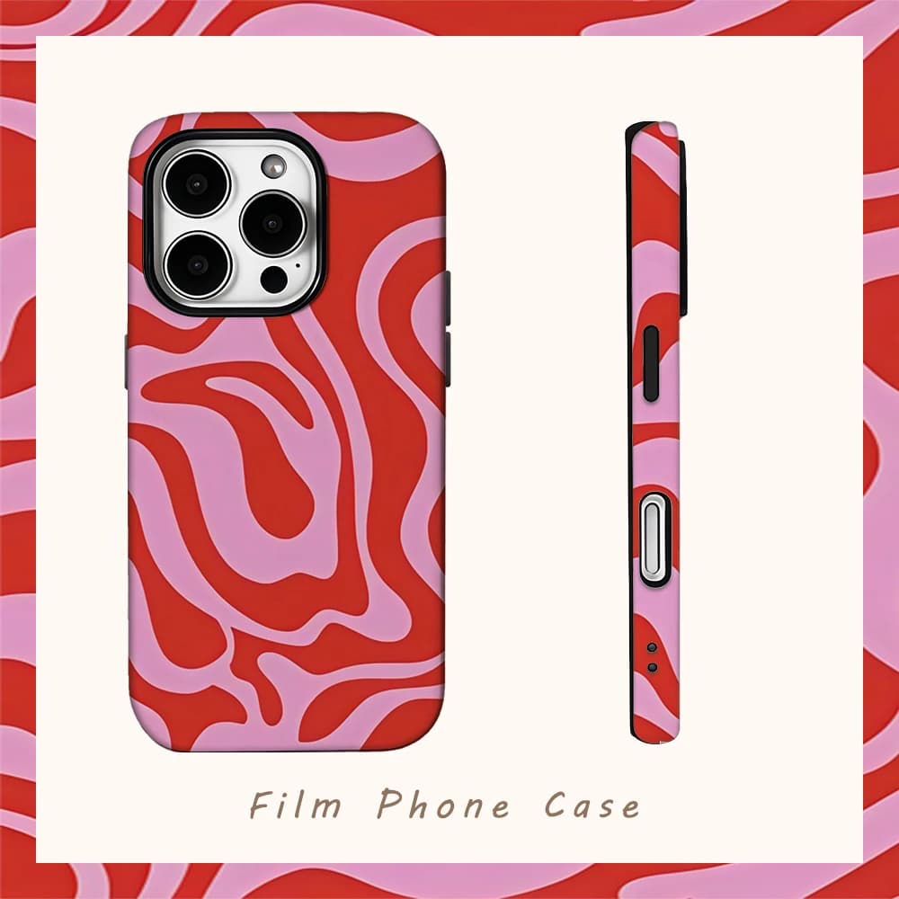 Custodia per telefono Red Water Splash per IPhone 16 15 14 13 12 11 X XS XR XSMAX 7 8 Pro Max Plus Cover posteriore a doppio strato