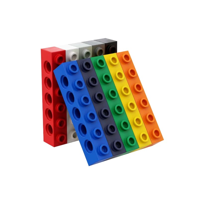 20 pz particelle di assemblaggio compatibili 3894 1x6 5 fori mattoni porosi fascio lungo building block puzzle giocattolo per bambini
