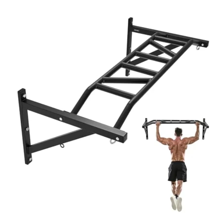 Barra per trazioni multi-grip da parete, larghezza 50 pollici, stazione multifunzionale per allenamento chin-up, in acciaio resistente per parte superiore del corpo