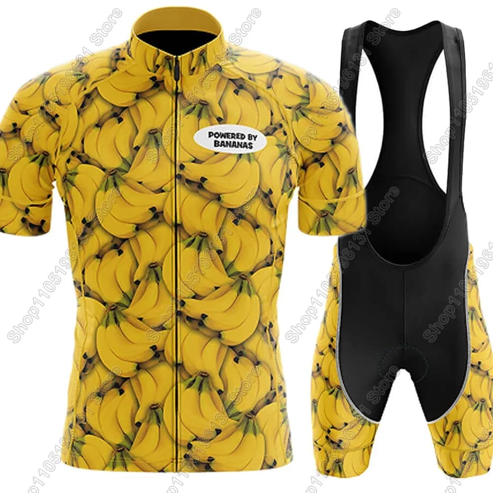 Powerouge-By-Bananas 2026 Cycling Jersey Set Summer Cycling Clothing Road Bike Shirts Cycling pants MTB Ropa Maillot