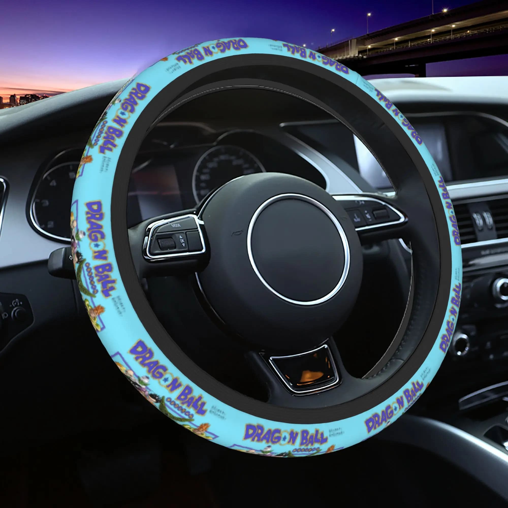 38 cm Dragon Ball steering wheel covers, universal, with braid, car decoration, car accessories