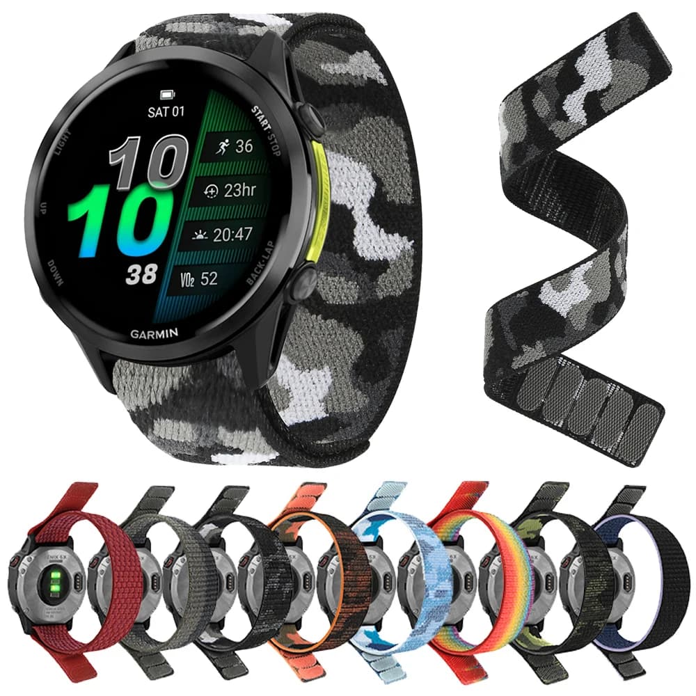 22mm 26mm cinturino in nylon per Garmin Forerunner 970 965 955 Solar Fenix 7X 7 6X Pro 6 5X 5 Tactix8 Enduro 3 Hook Loop QuickFit Band