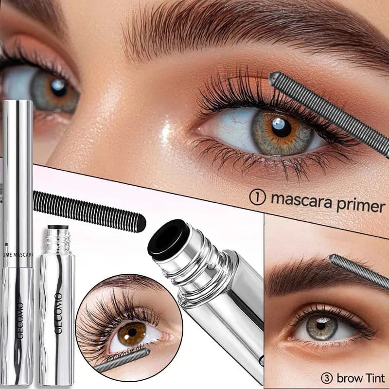 Waterproof Metallic Tube Mascara Silk Fiber Long-lasting Curling Mascara Eyelash Extension Thickening Spiral Steel Brush Mascara