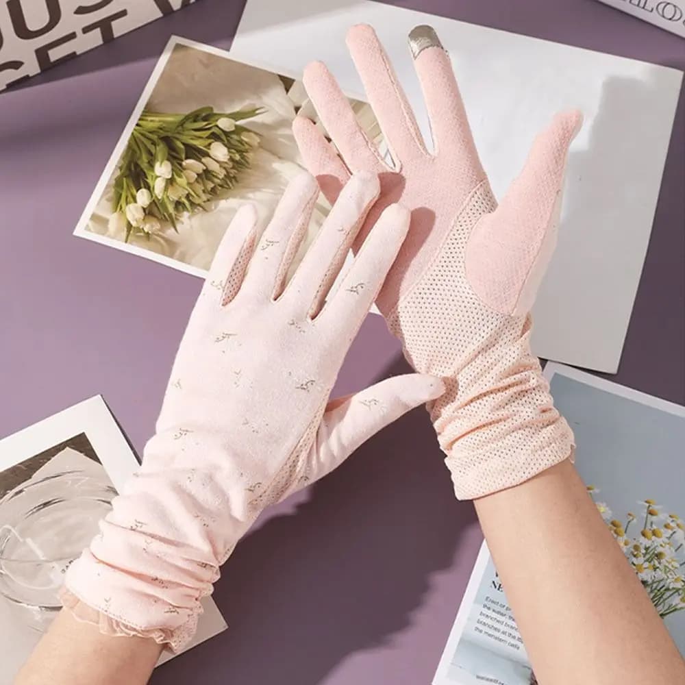 Guanti Estivi Traspiranti da Donna, Protezione Solare Anti-UV a Mezza Manica, Comodi e Adatti per Ciclismo e Guida