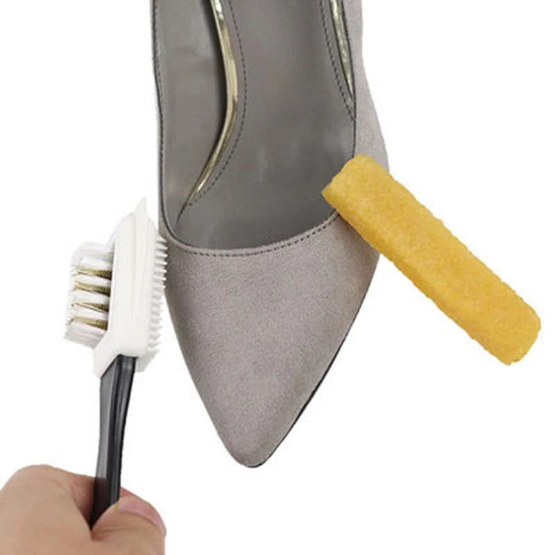 Gomma a forma di S nero scarpe Cleaner 2 pz/set Boot scarpa pelle macchia detergente pelle scamosciata scarpa spazzola 3 laterale spazzola di pulizia