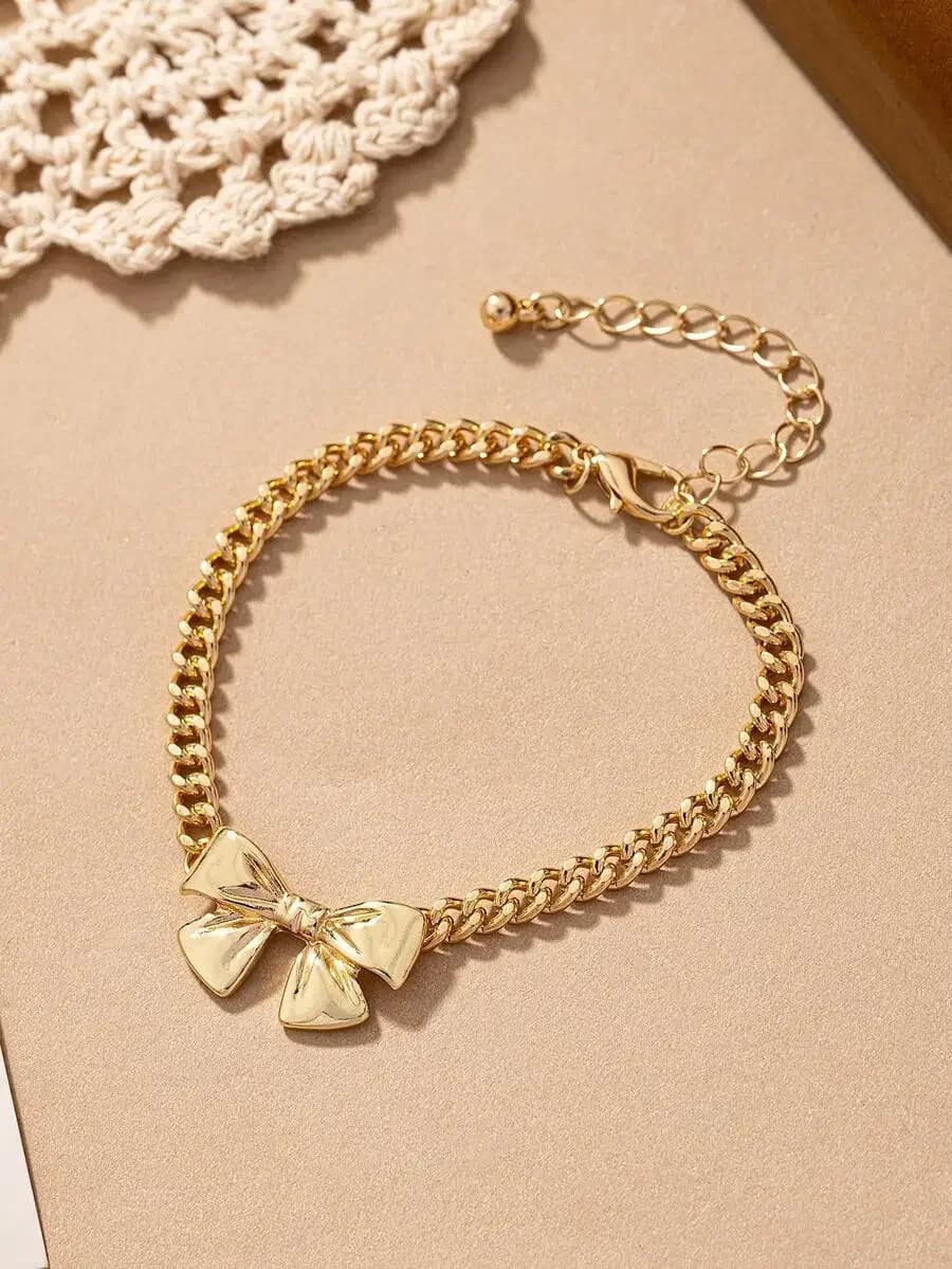 Bowknot Metal Bracelet for Women – Sweet Gentle Elegant Daily Wear Accessory