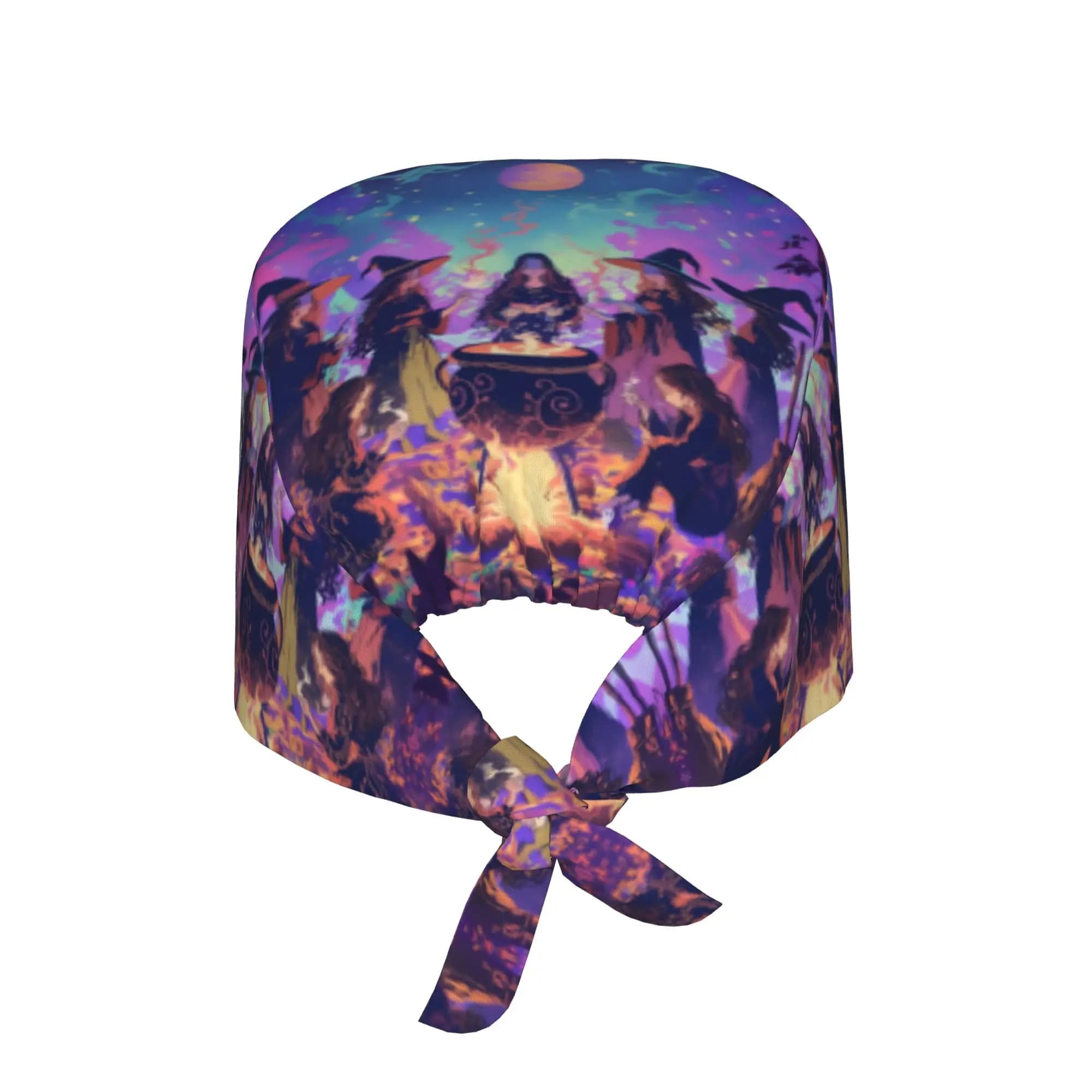 Custom Witch Pattern Working Cap Surgical Hats Men Women Halloween Occult Gothic Magic Nursing Cap Lab Works Hat