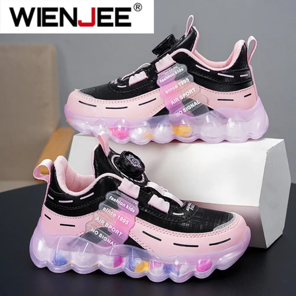 Nuove scarpe da ginnastica per bambini in pelle antiscivolo per ragazze di 5-16 anni Calzature da passeggio casual Scarpe da ginnastica da corsa sportive per bambini antiscivolo