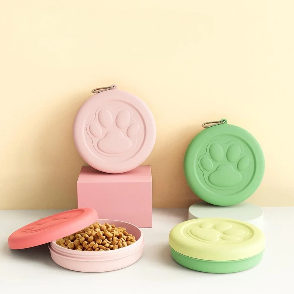 Ciotola Portatile per Alimentazione Animali Domestici, Dispenser per Cibo e Acqua per Cani e Gatti, Contenitore Resistente per Bere all'Aperto