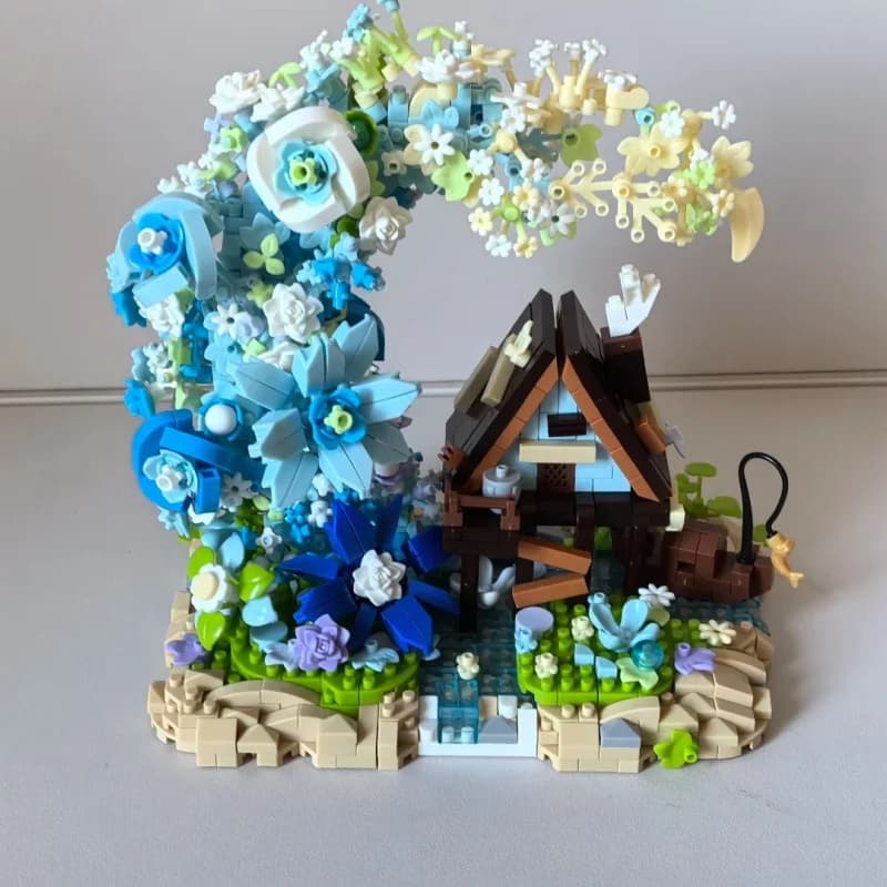 Romantica Casa in Legno a Forma di Luna, Blocchi da Costruzione, Decorazione per Scrivania, Regalo di Compleanno per Fidanzata, Giocattoli Educativi per Bambini