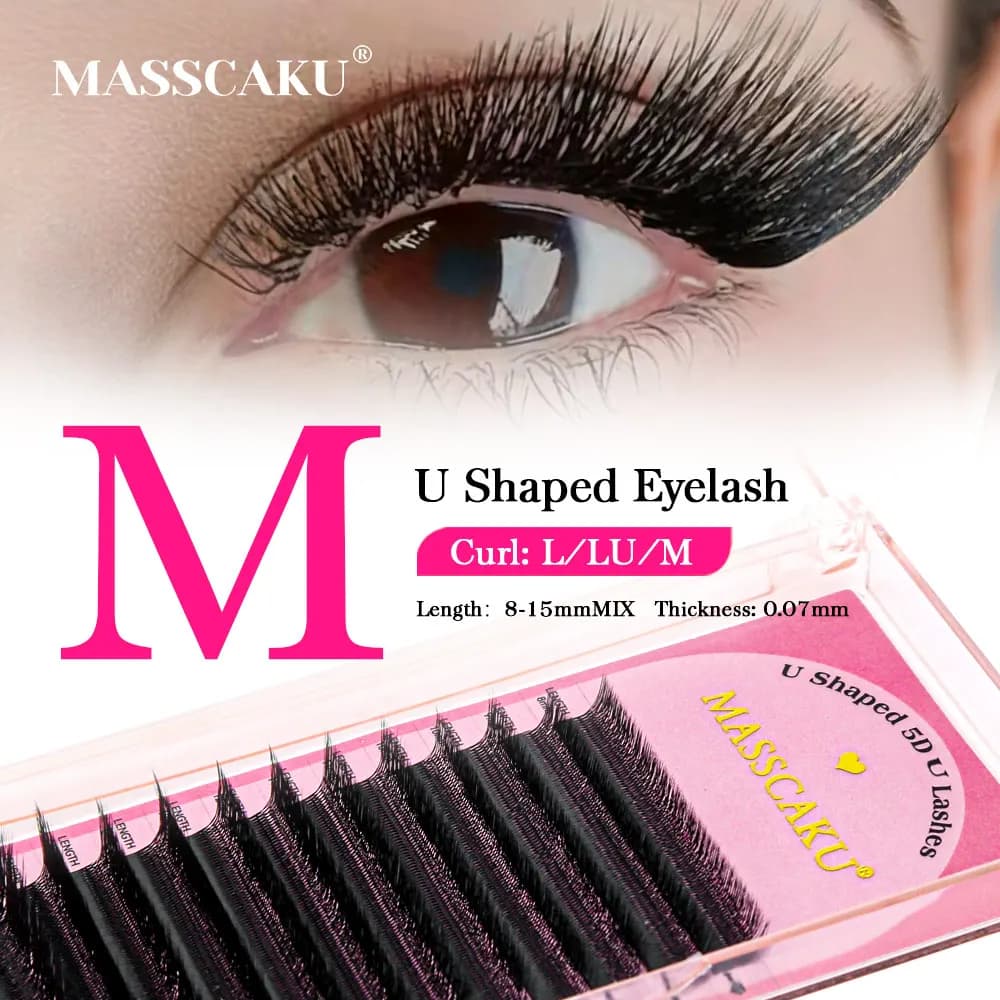 MASSCAKU 3D 4D 5D L/LU/M Extensions U-shaped eyelashes Fully dense Cluster makeup products Natural individual eyelashes