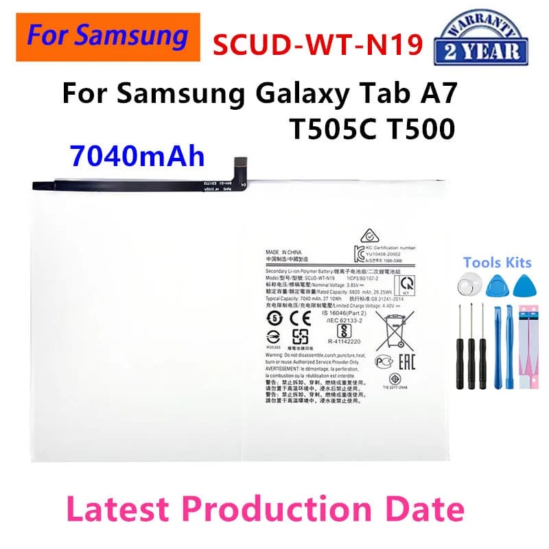 Batteria sostitutiva nuovissima SCUD-WT-N19 7040mAh per Samsung Galaxy Tab A7 T505C T500 Tablet batteria+strumenti