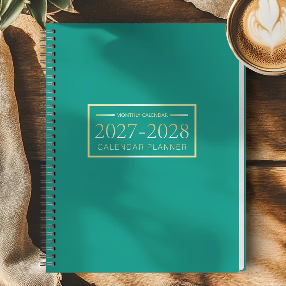 Agenda Mensile 2027-2028, Quaderno Calendario con Spirale, Pagine per Appunti e Copertina Impermeabile