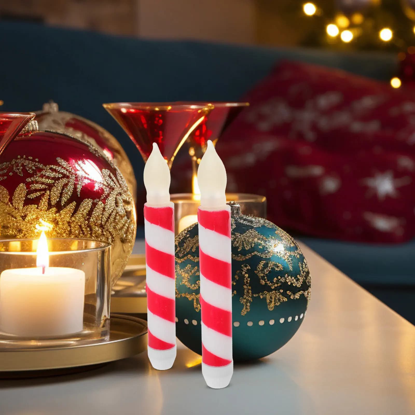 6 candele a LED senza fiamma, alimentate a batteria, con luce calda, design a strisce, resistenti alle crepe, per casa, bar, hotel, feste, Natale