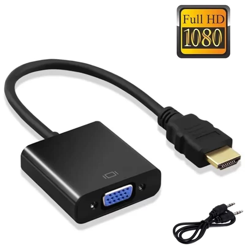 HDMI-VGA HD 1080P cable converter with audio power adapter male- HDMI converter VGA female for Xbox PS4 PC laptop TV