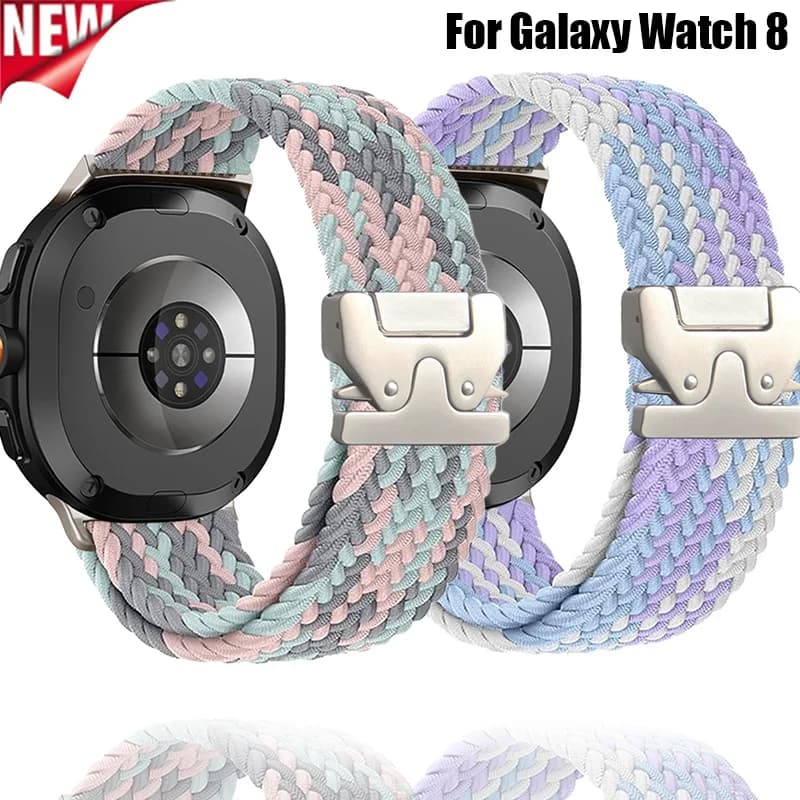 Cinturino per orologio in nylon per Samsung Galaxy Watch 8 40 44mm/8 Classic 46mm cinturino con fibbia per paracadute per Galaxy Watch 8 braccialetto