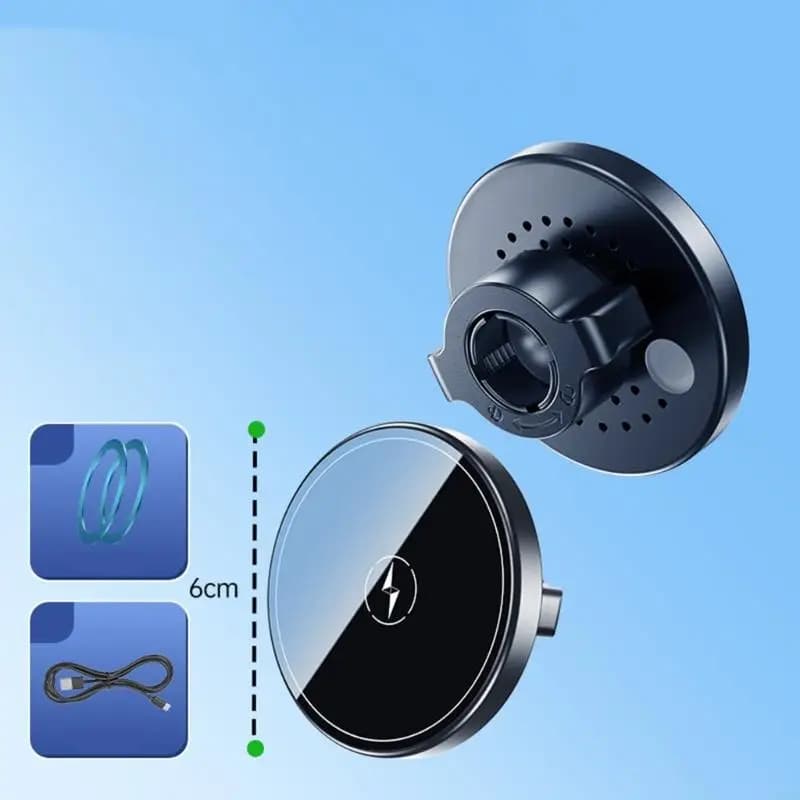 Supporto magnetico per telefono con ricarica wireless da 15 W con testa a da 17 mm Supporto universale per telefono per a