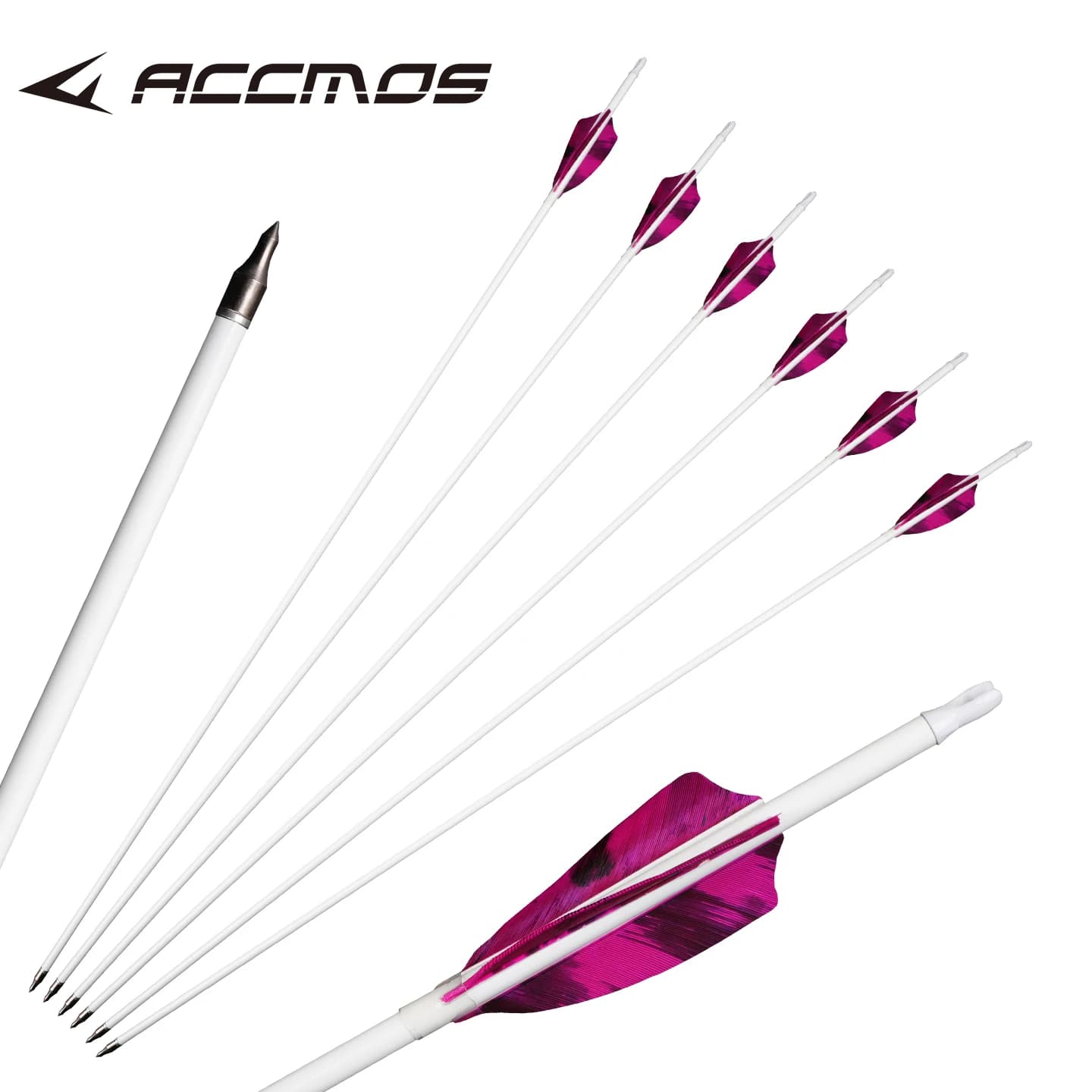 ID6.2mm Straightness 0.003" Pure Carbon Arrows Spine 500 600 700 800 3in Real Feather 100Gr Points for Archery Target Shooting