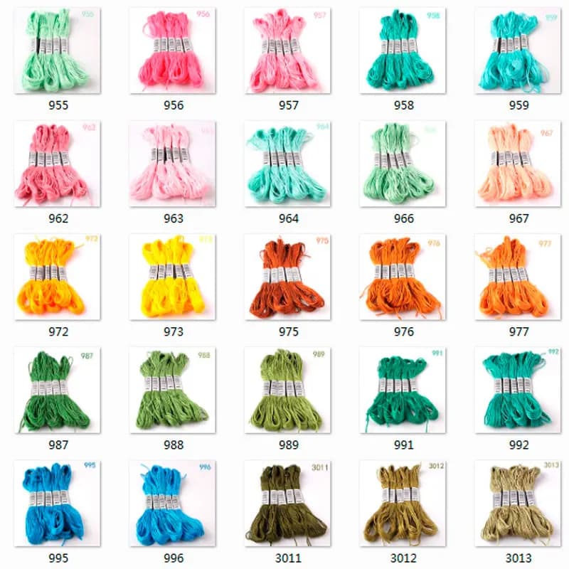 954--3042-10 pezzi fili per punto croce/filo per ricamo a punto croce/colori fili personalizzati