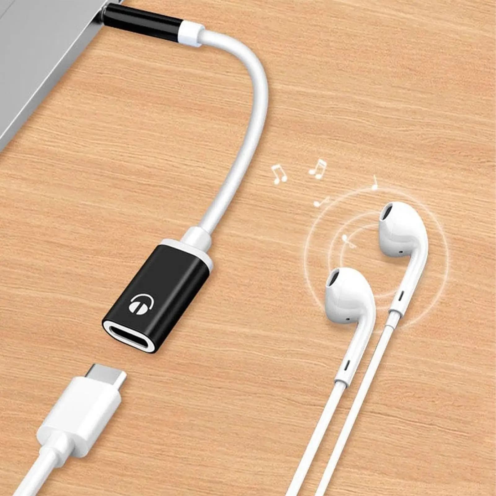 C-type cable to 3.5 mm jack Speaker adapter with audio plug for smartphones Computer converter for car headphones