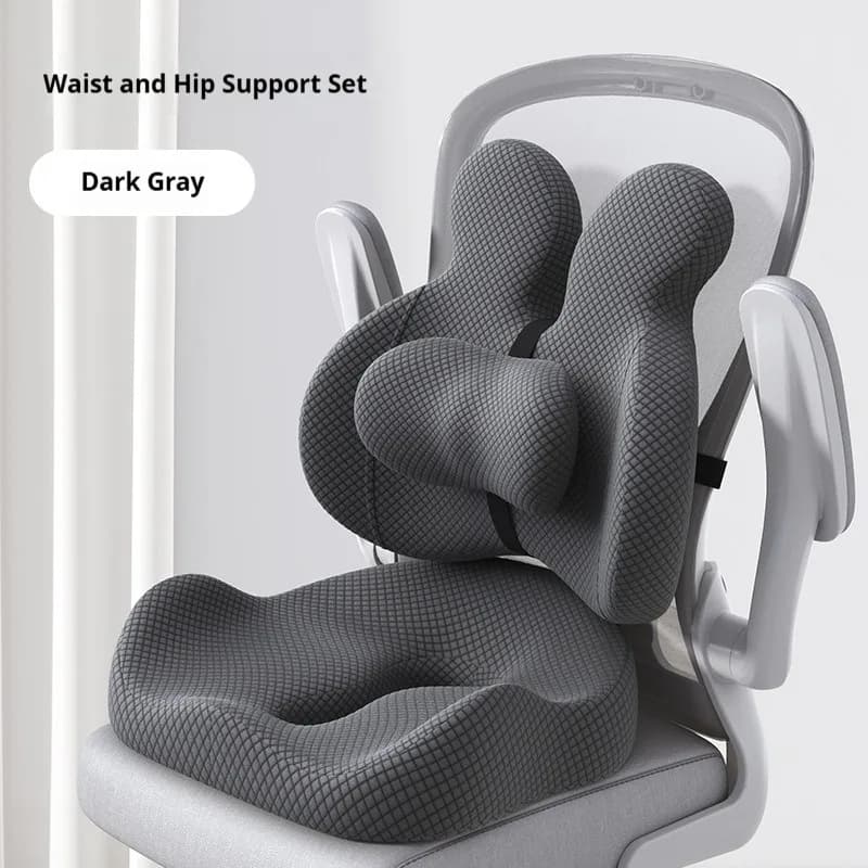 Office Cushion Chair Sitting Waist Support Cushion Seat Backrest Ergonomic Memory Cotton Hemorrhoid Artifact Student Ass Cushion