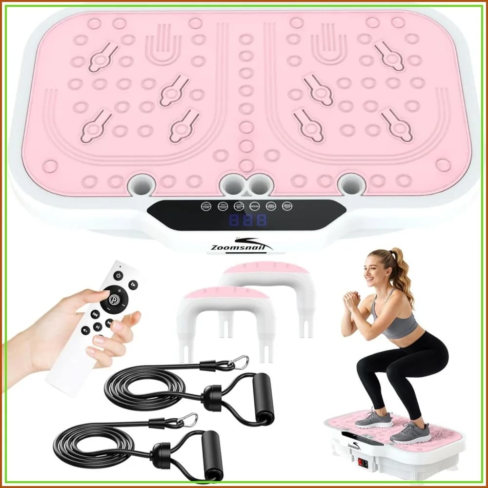 Vibration Plate Exercise Machine, 8000 Vibrations/min Adjustable Fitness Platform, 400 Lbs Capacity Whole Body Workout Extra Large Size Platform with Bluetooth for Weight Loss
